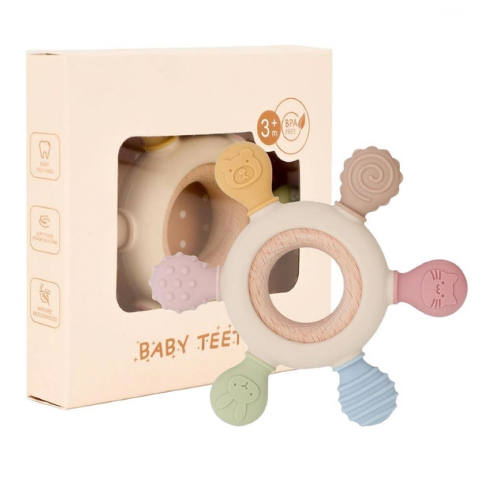 Amfyn Silicone Baby Teether (Multicolor)