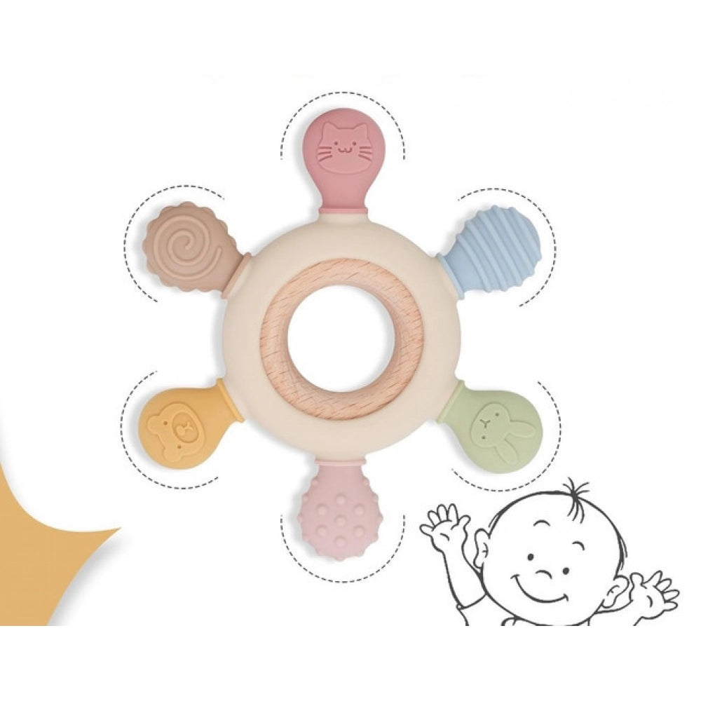 Amfyn Silicone Baby Teether (Multicolor)
