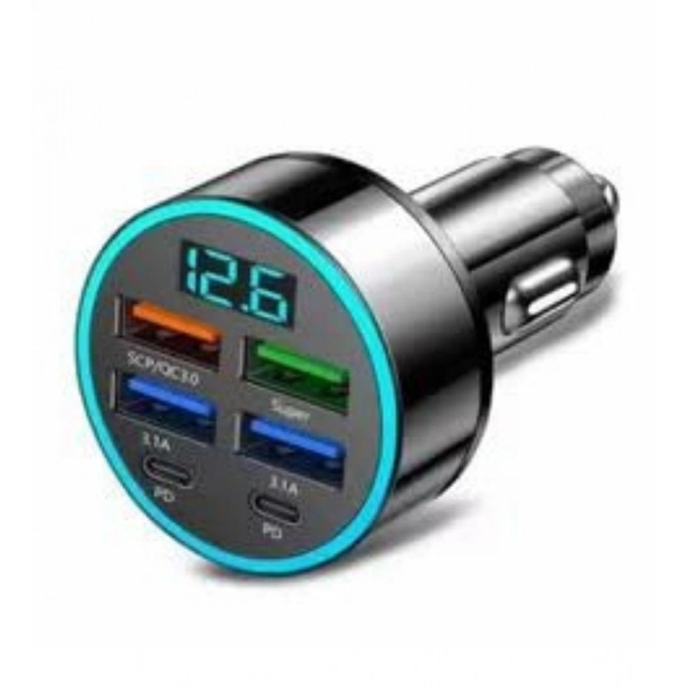 Amfyn Pack of 2 6 In 1 Car Charger (Black)