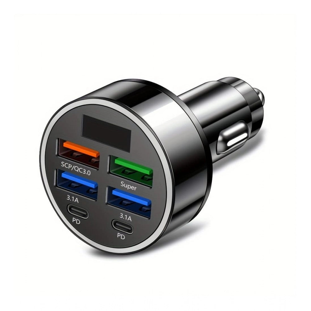Amfyn Pack of 2 6 In 1 Car Charger (Black)
