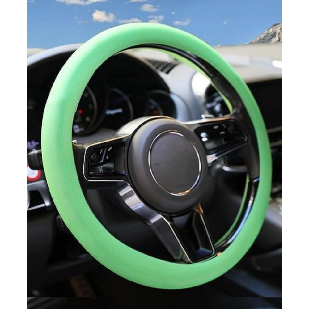 Amfyn Pack of 2 Universal Soft Silicone Steering Wheel Cover (Green)