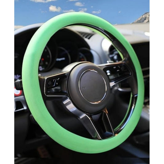 Amfyn Pack of 2 Universal Soft Silicone Steering Wheel Cover (Green)