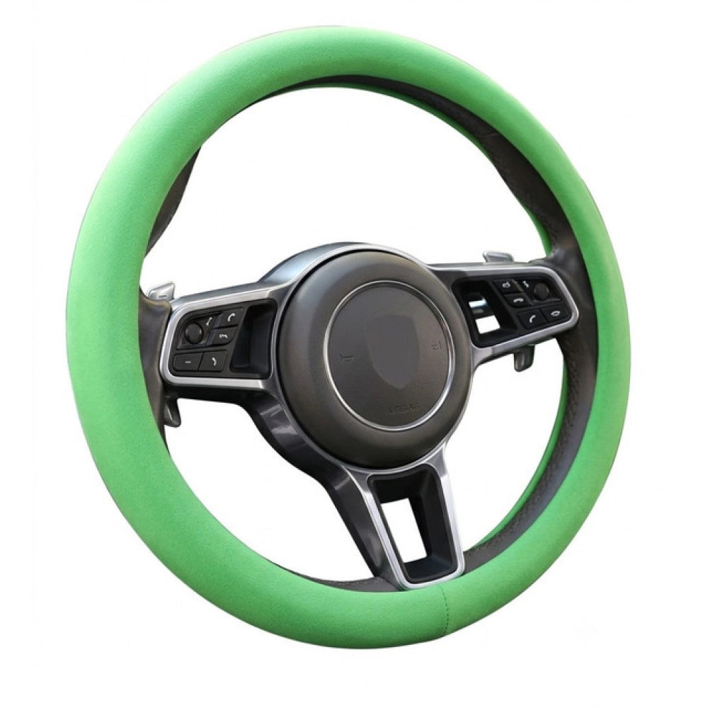 Amfyn Pack of 2 Universal Soft Silicone Steering Wheel Cover (Green)