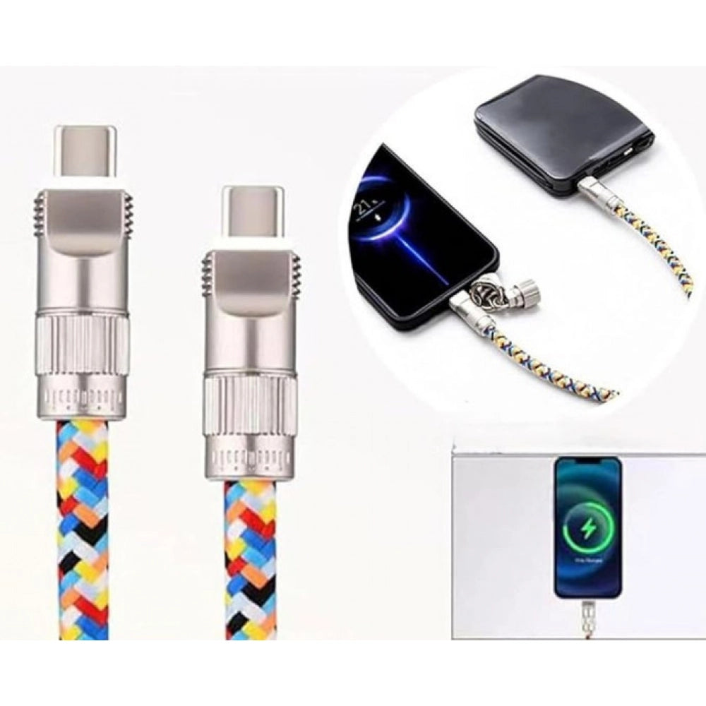 Amfyn Pack of 2 USB Charging Cable Lanyard (Multicolor)