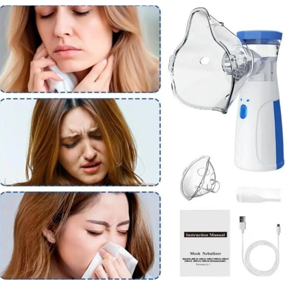 Amfyn Pack of 2 Mini Portable Mesh Nebulizer (Multicolor)