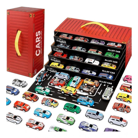 Amfyn 48 Piece Pull Back Car Set (Multicolor)