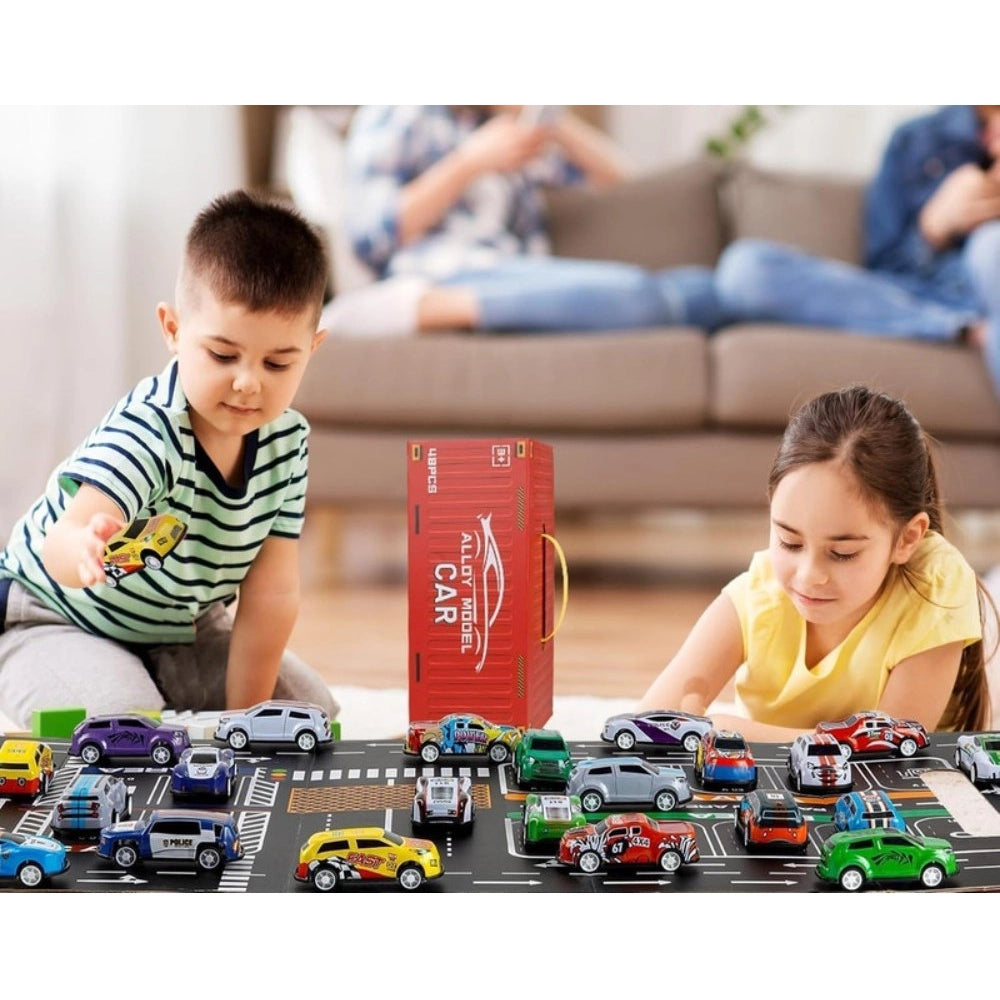 Amfyn 48 Piece Pull Back Car Set (Multicolor)