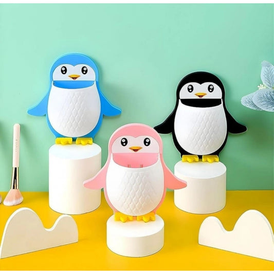 Amfyn Pack of 3 Wall Mounted Penguin Design Toothpaste Holder (Multicolor)