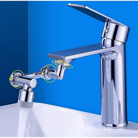 Amfyn Pack of 2 1080 Degree Rotate Faucet (Silver)