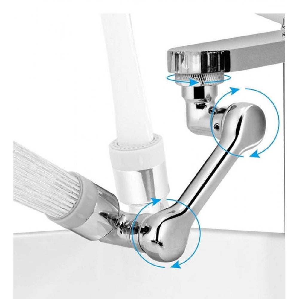 Amfyn Pack of 2 1080 Degree Rotate Faucet (Silver)