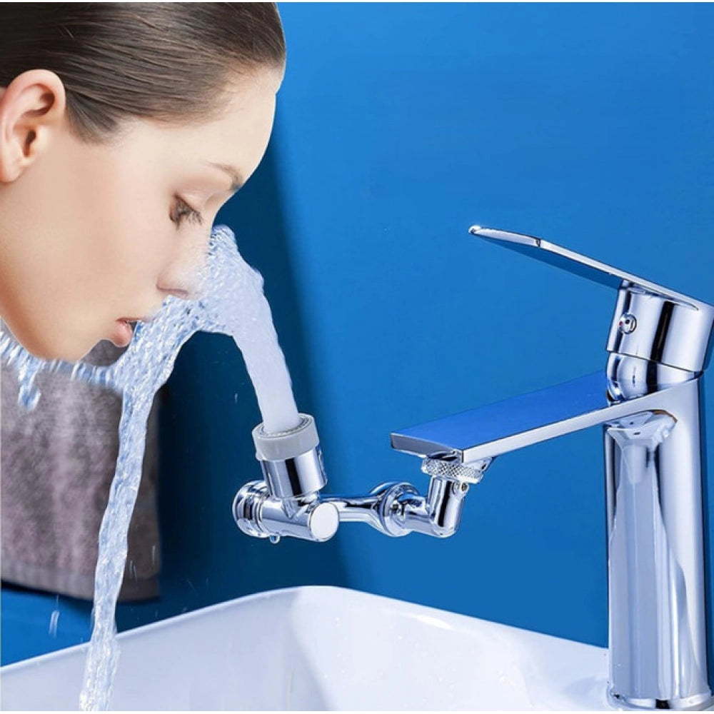Amfyn Pack of 2 1080 Degree Rotate Faucet (Silver)