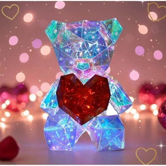 Amfyn Glowing Teddy Bear Night Light (Multicolor)