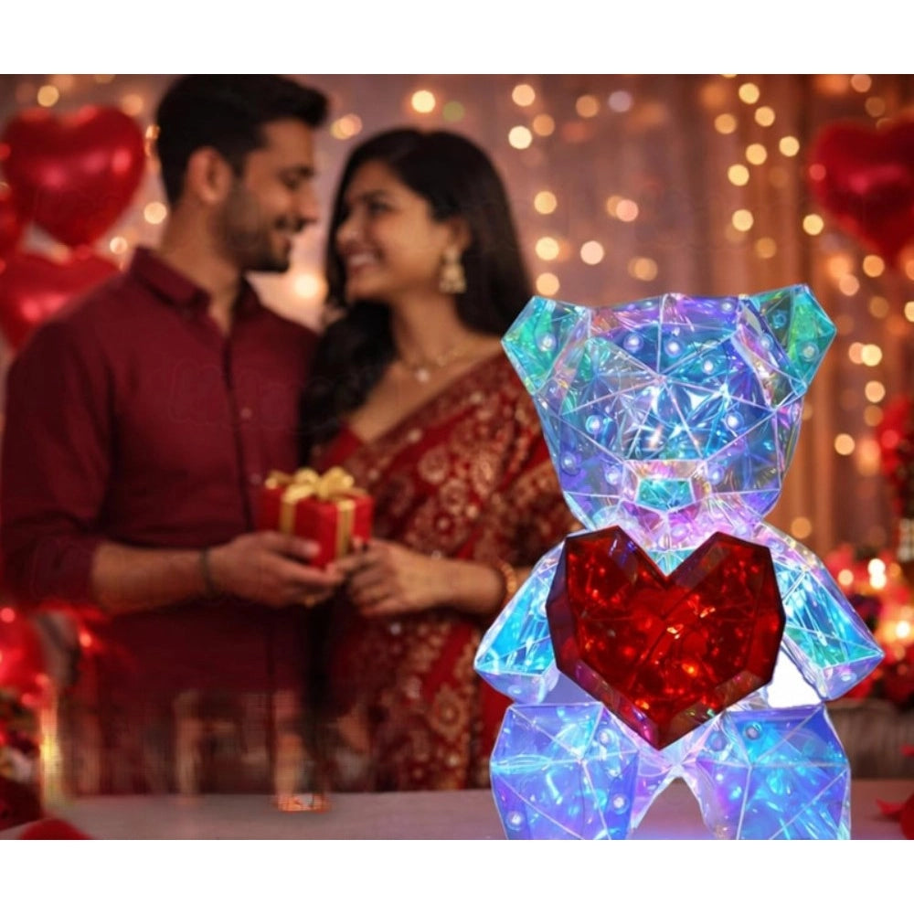 Amfyn Glowing Teddy Bear Night Light (Multicolor)