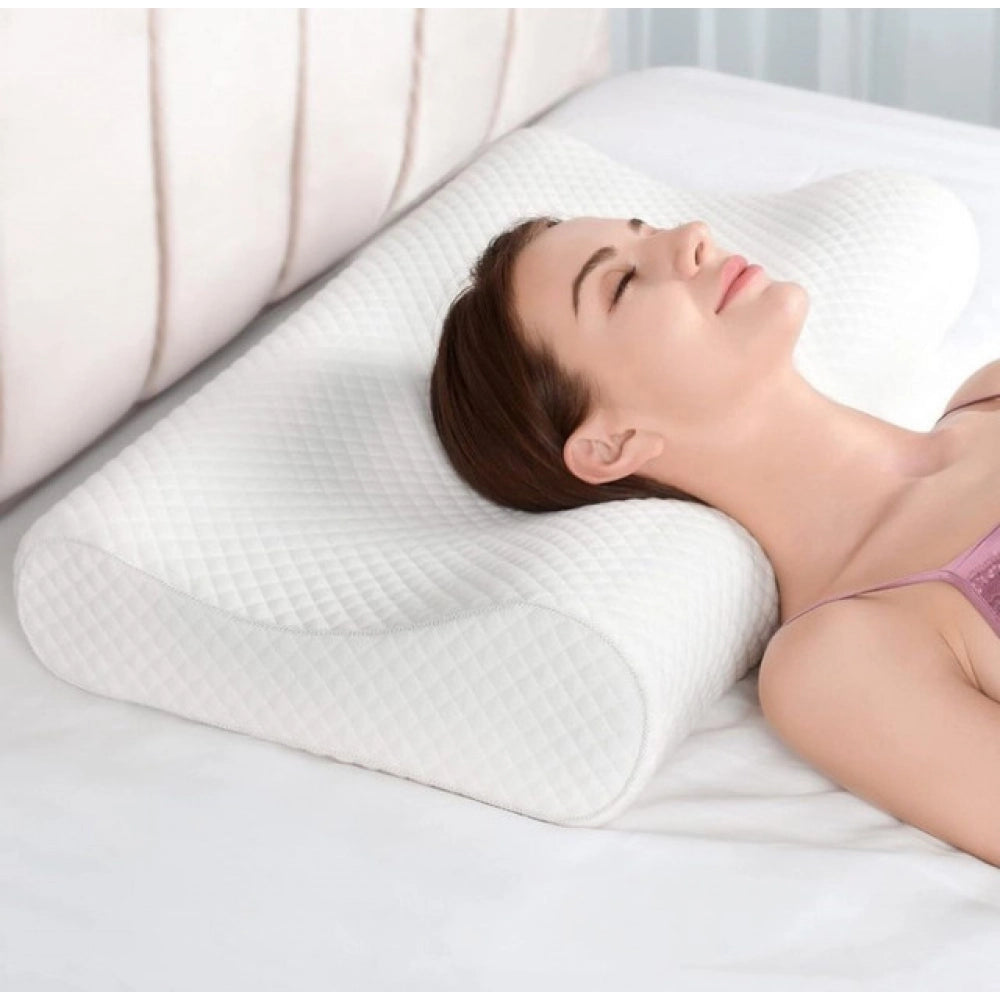 Amfyn Memory Foam Orthopedic Neck Pillow (White)