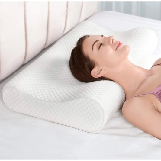 Amfyn Memory Foam Orthopedic Neck Pillow (White)