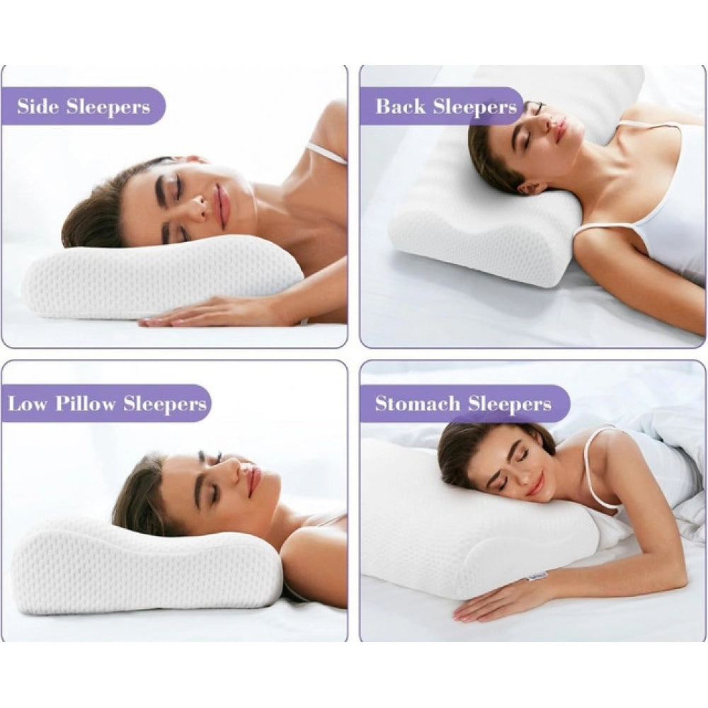 Amfyn Memory Foam Orthopedic Neck Pillow (White)