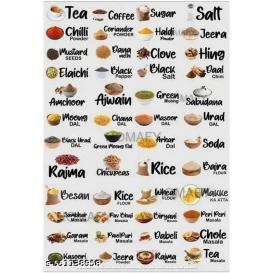 Amfyn Pack of 3 Kitchen Masala Sticker (Multicolor)