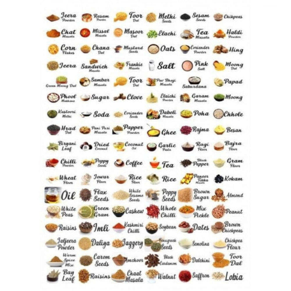 Amfyn Pack of 3 Kitchen Masala Sticker (Multicolor)
