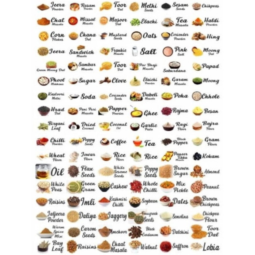 Amfyn Pack of 3 Kitchen Masala Sticker (Multicolor)