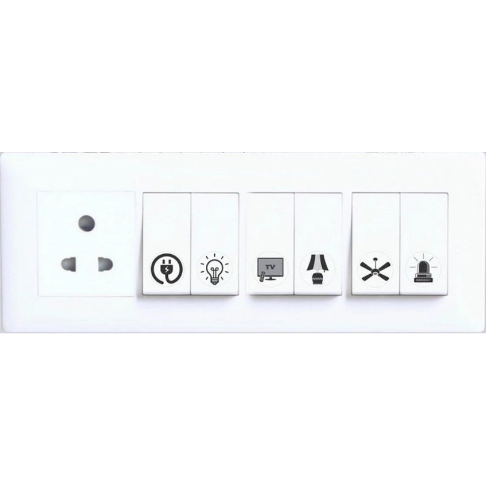 Amfyn Pack of 3 Switch Board Sticker (Black)
