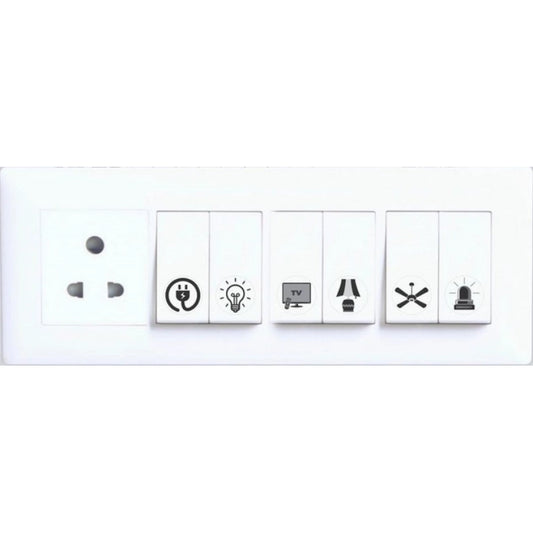 Amfyn Pack of 3 Switch Board Sticker (Black)