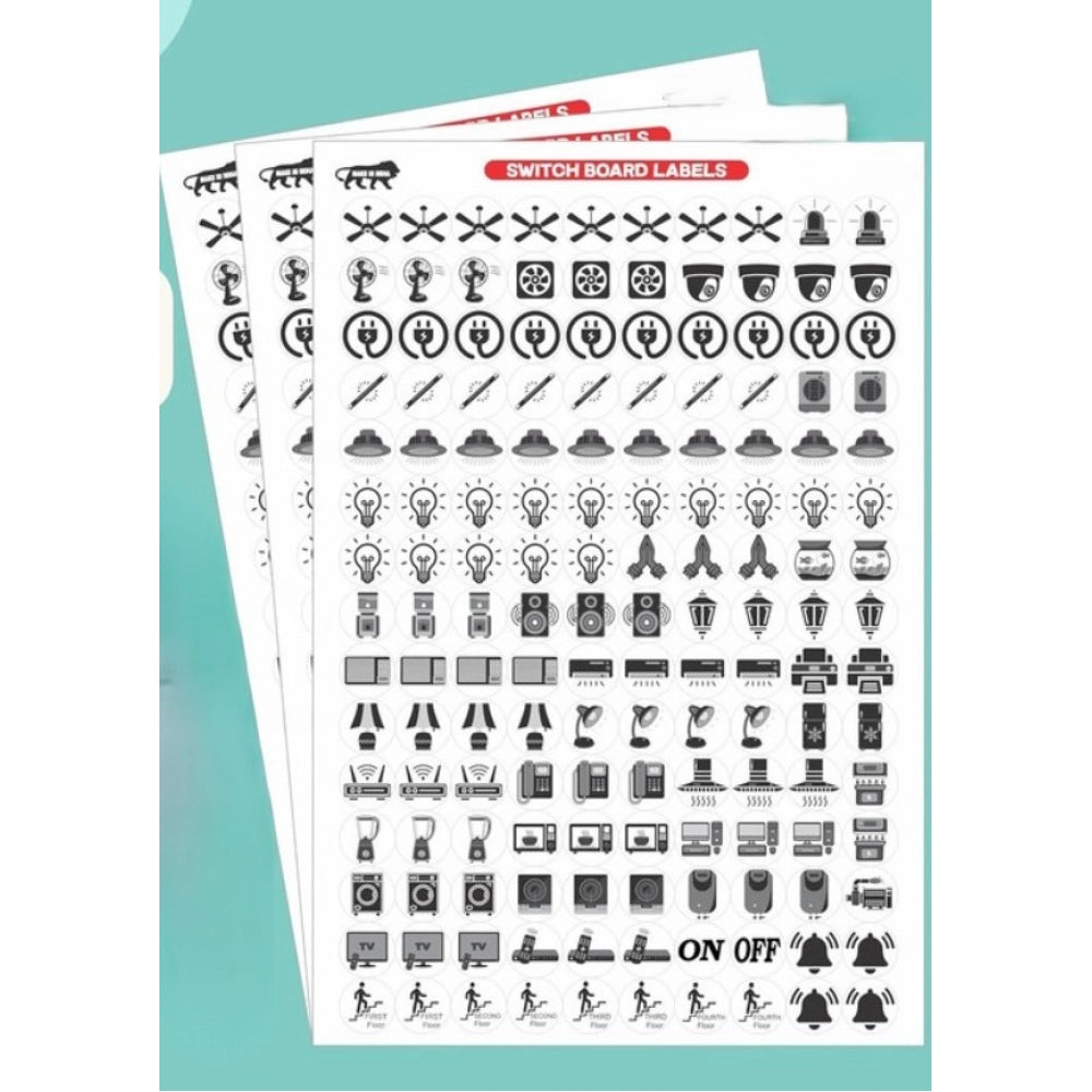 Amfyn Pack of 3 Switch Board Sticker (Black)