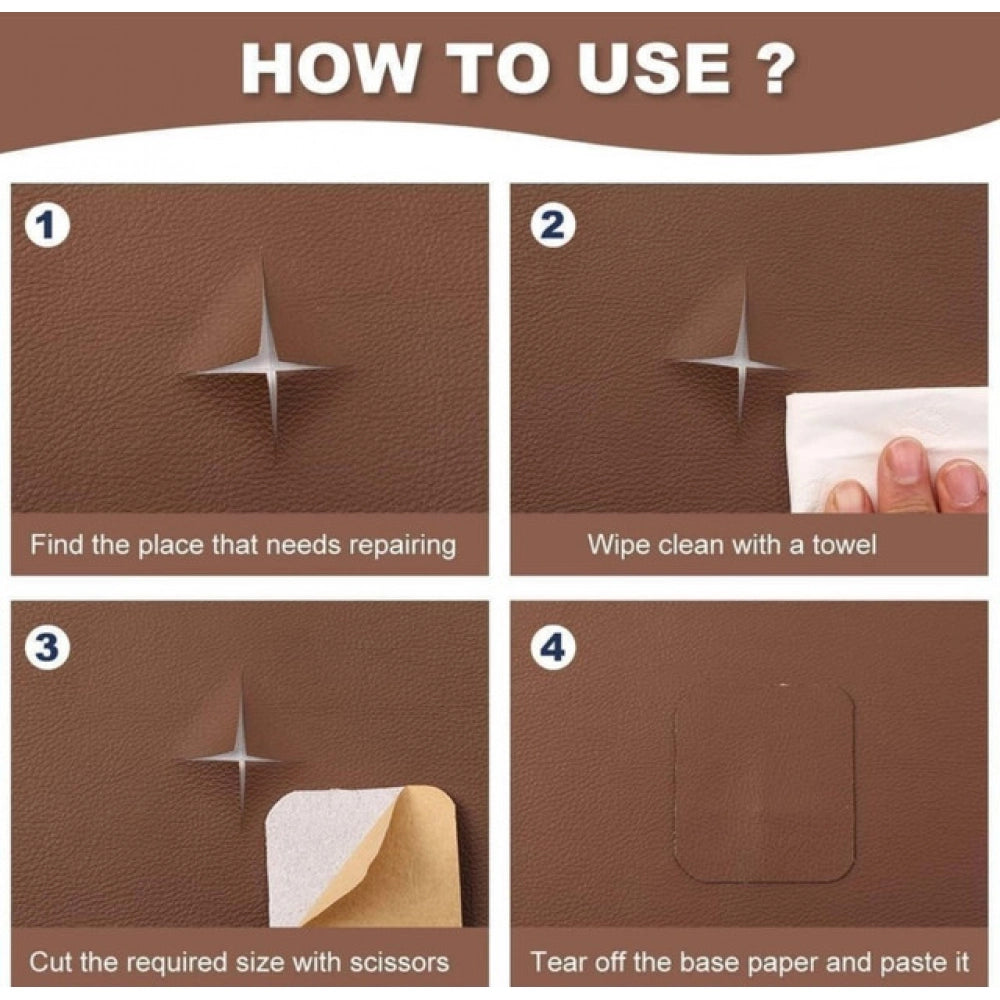 Amfyn Pack of 2 Leather Repair Patch (Brown)
