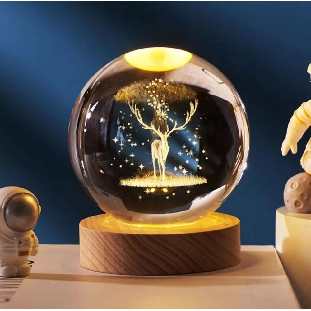 Amfyn Pack of 2 All Design Crystal Night Lamp (Multicolor)