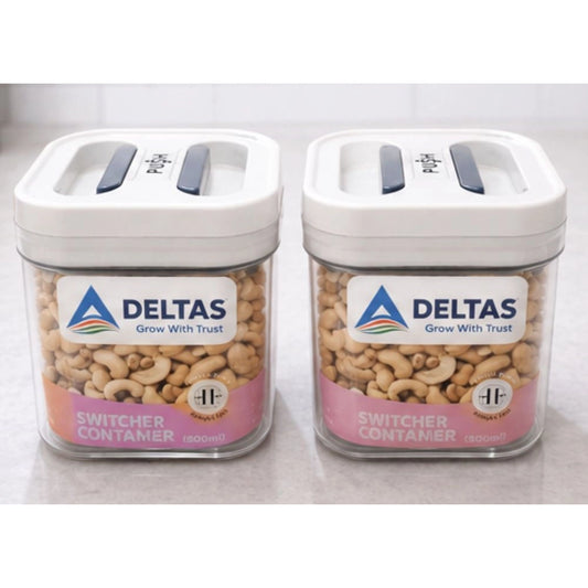 Amfyn Pack of 2 Switchers Airtight Storage Container Set 500 ML (White)