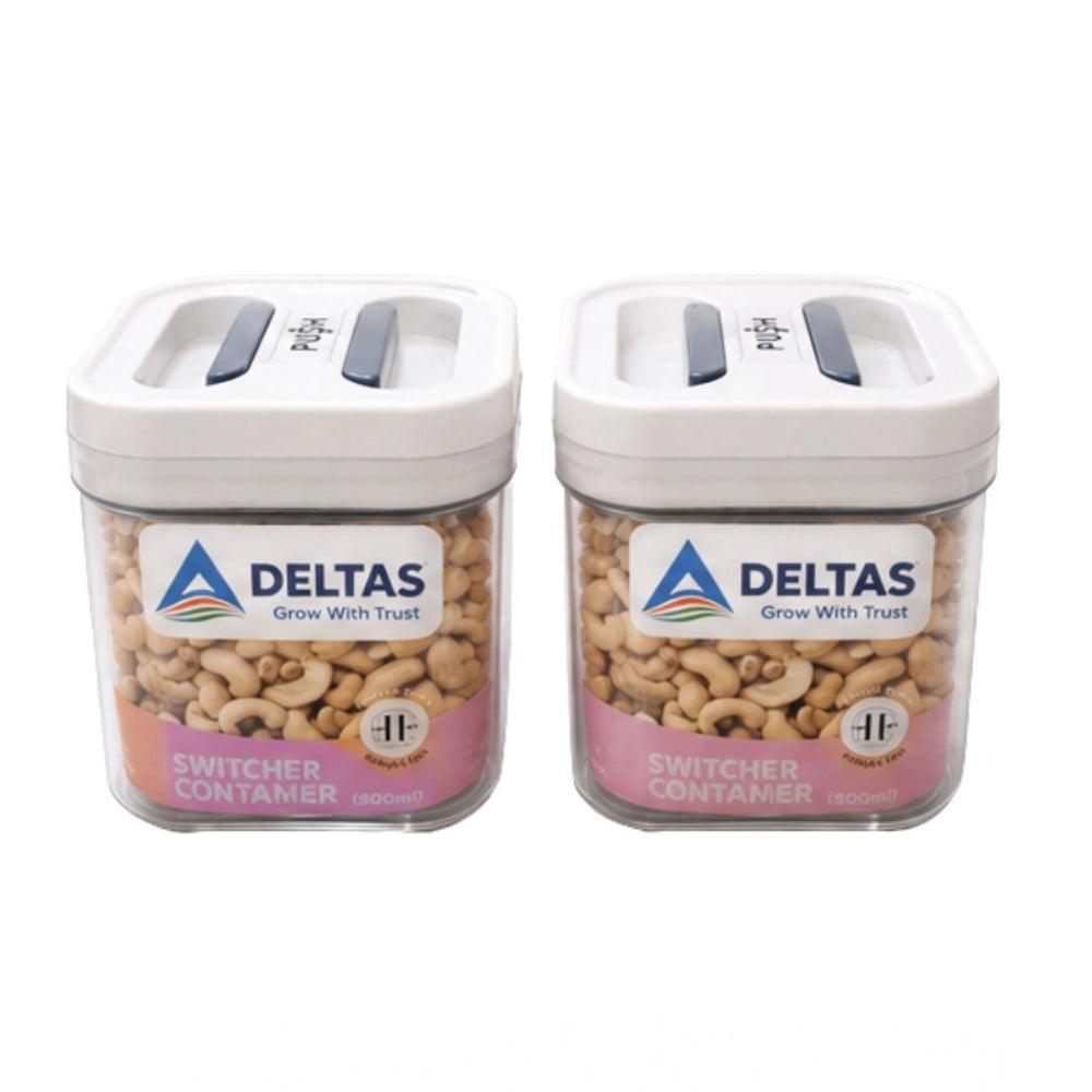 Amfyn Pack of 2 Switchers Airtight Storage Container Set 500 ML (White)