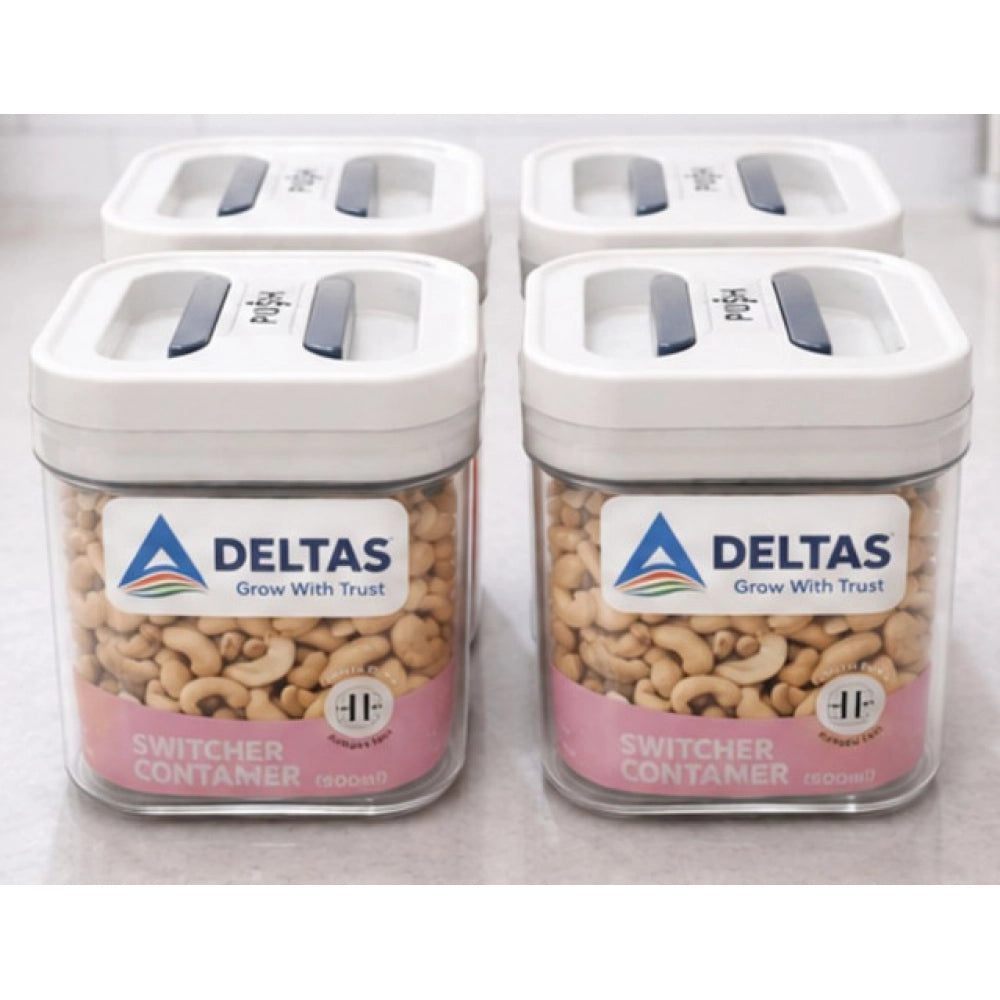 Amfyn Pack of 4 Switchers Airtight Storage Container Set 500 ML (White)