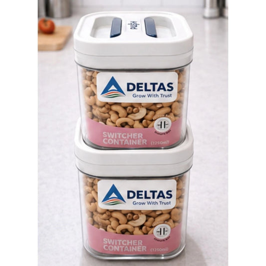 Amfyn Pack of 2 Switchers Airtight Storage Container Set 1250 ML (White)
