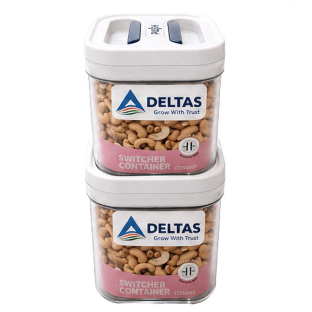 Amfyn Pack of 2 Switchers Airtight Storage Container Set 1250 ML (White)