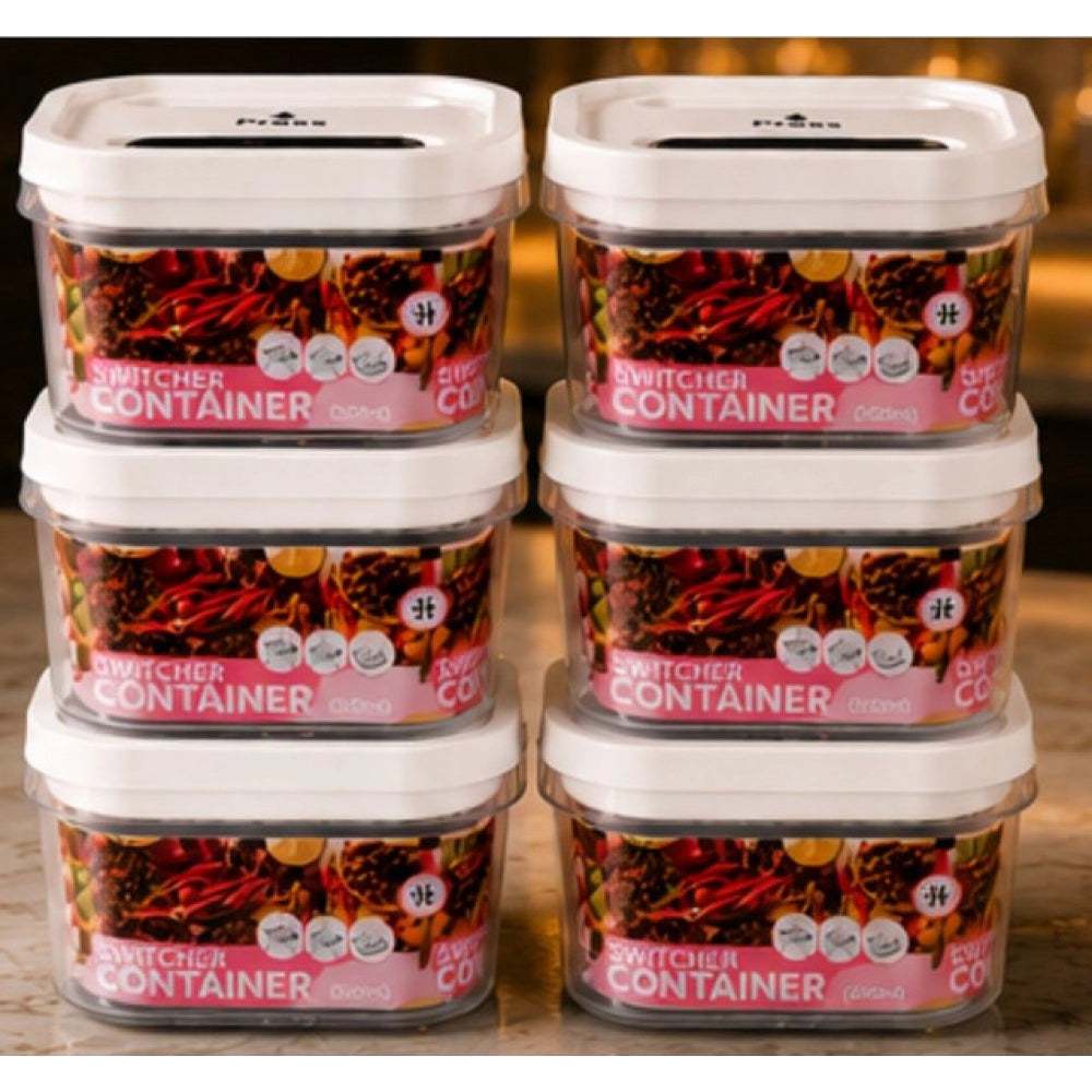 Amfyn Pack of 6 Switchers Airtight Storage Container Set 1250 ML (White)