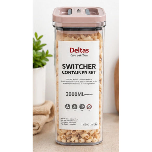 Amfyn Pack of 1 Switchers Airtight Storage Container Set 2000 ML (Pink)