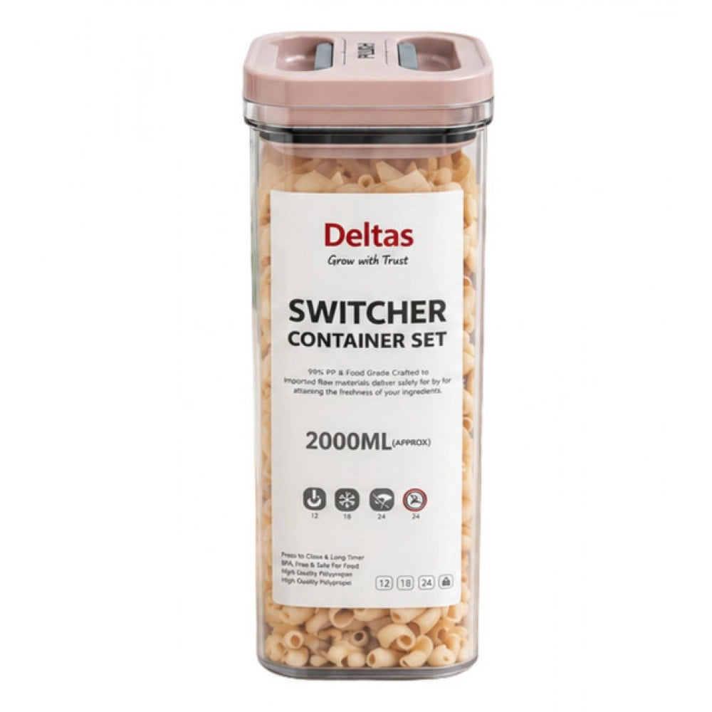 Amfyn Pack of 1 Switchers Airtight Storage Container Set 2000 ML (Pink)