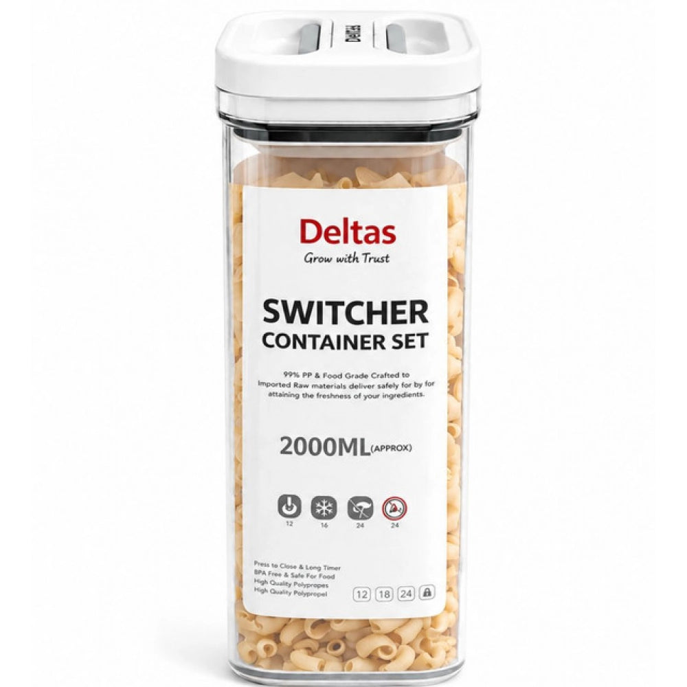 Amfyn Pack of 1 Switchers Airtight Storage Container Set 2000 ML (White)