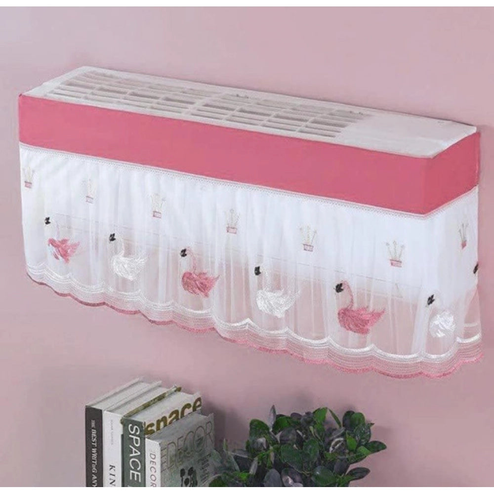 Amfyn Pack of 2 AC Cover 1 And 1.5 Ton (Pink-White)