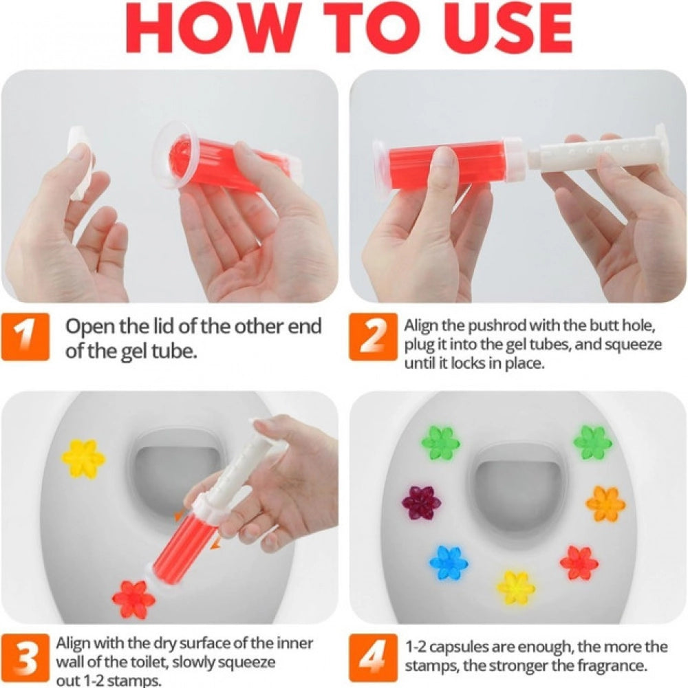 Amfyn Pack of 2 Toilet Freshner And Cleaner Flower Gel (Multicolor)