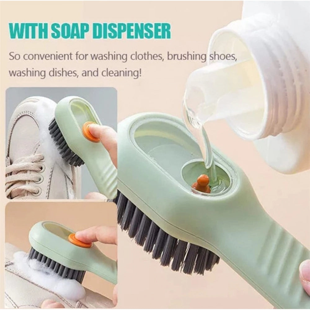 Amfyn Pack of 3 Soap Dispensing Cleaning Brush (Multicolor)