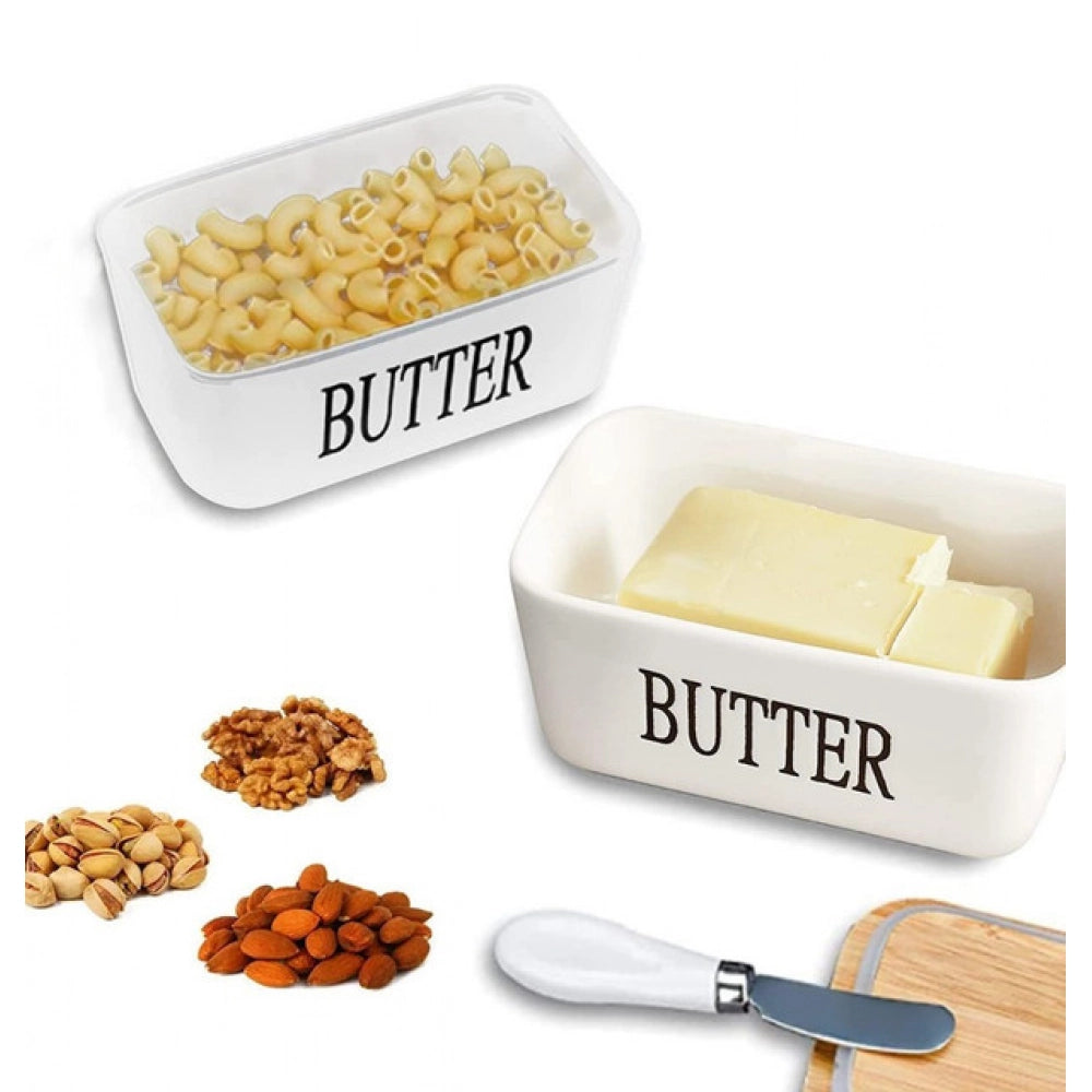 Amfyn Ceramic Butter Box (White)