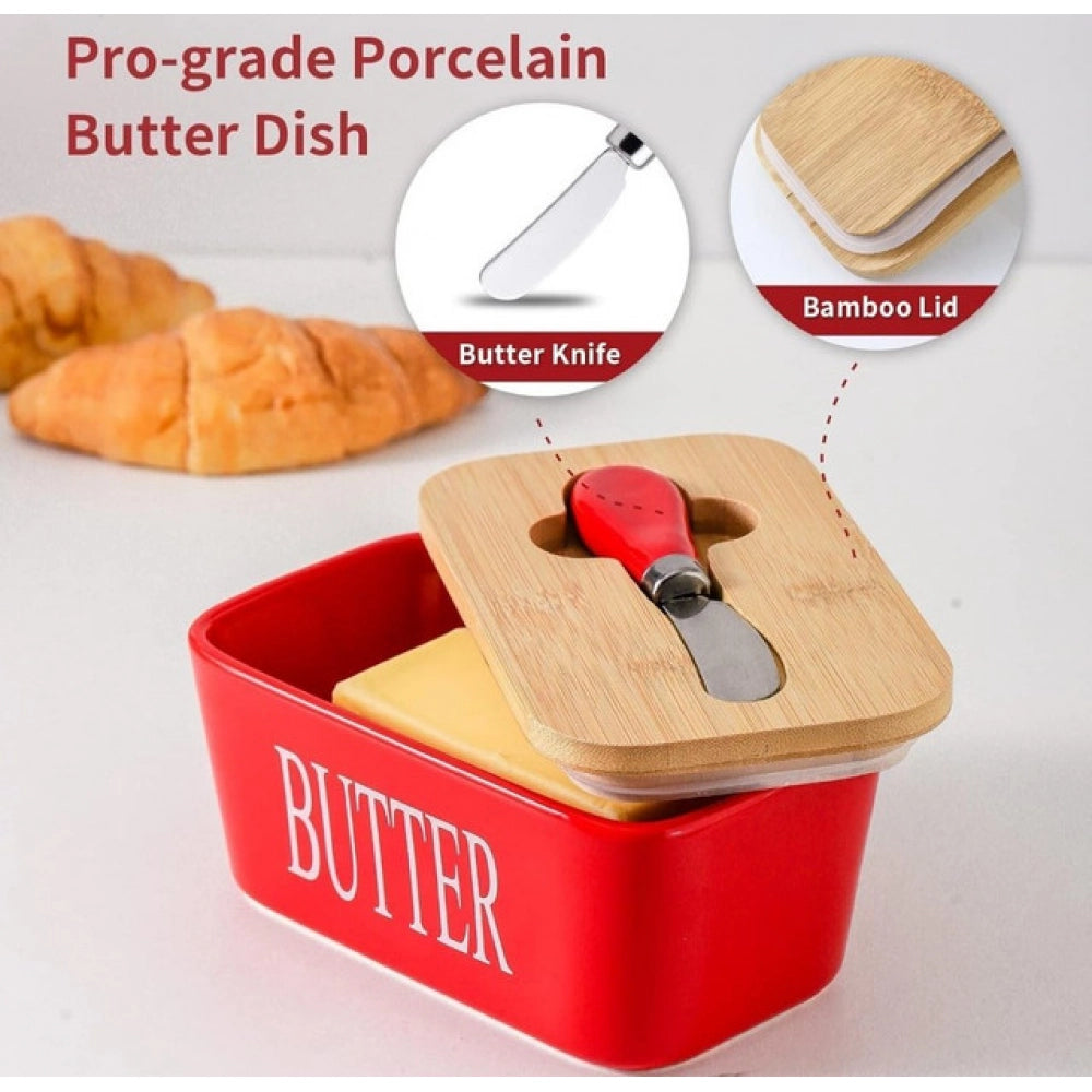 Amfyn Ceramic Butter Box (Red)