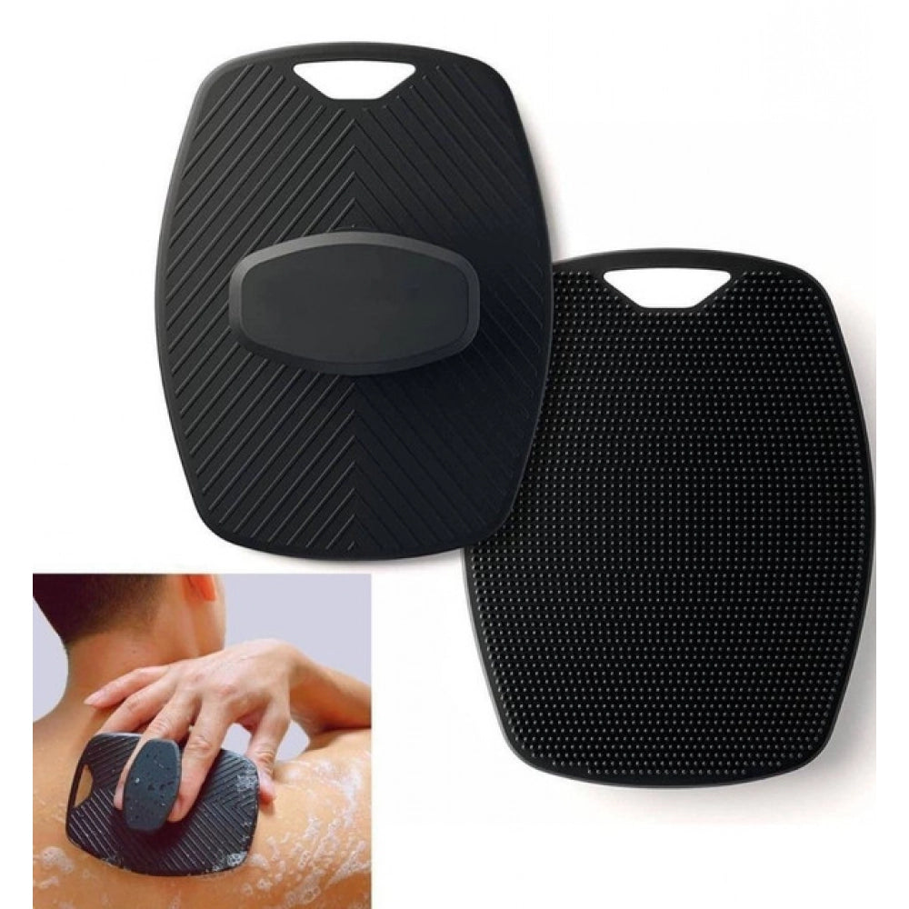 Amfyn Pack of 2 Silicone Body Scrubber Bath Brush (Black)