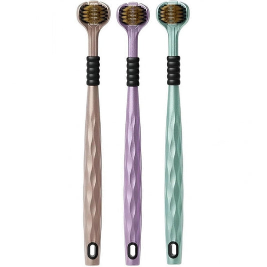 Amfyn Pack of 10 3 Sided Toothbrush (Multicolor)