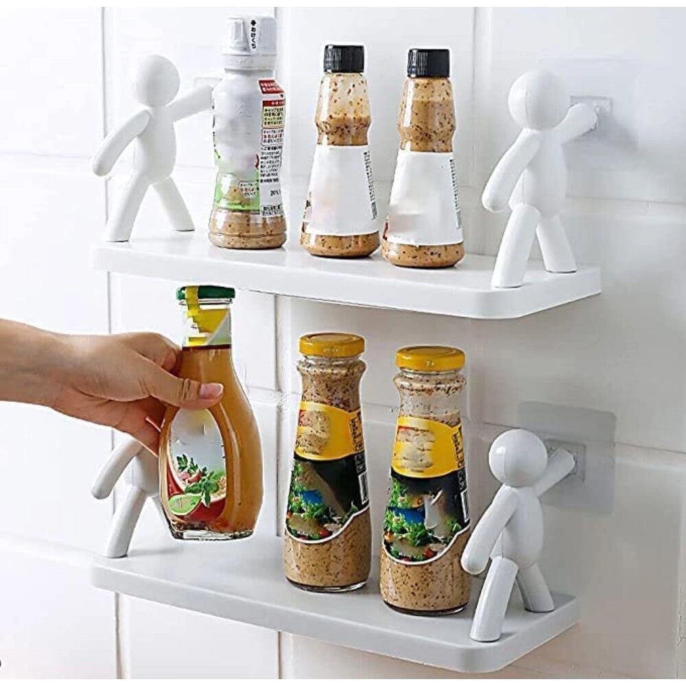 Amfyn Pack of 2 Self Adhesive Multipurpose Stand Holder (White)