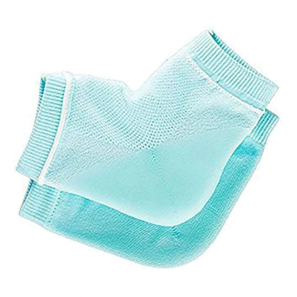 Amfyn Pack of 2 Half Gel Cotton Heel Socks (Blue)