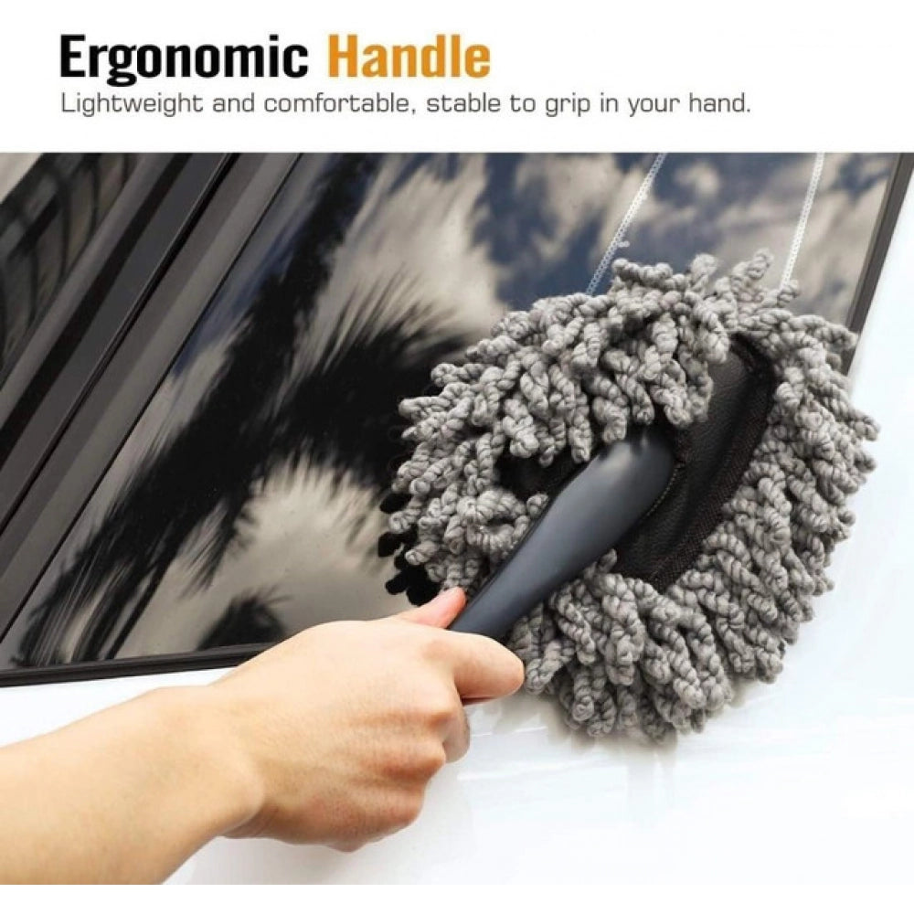 Amfyn Pack of 3 Small Car Duster (Black-Grey)