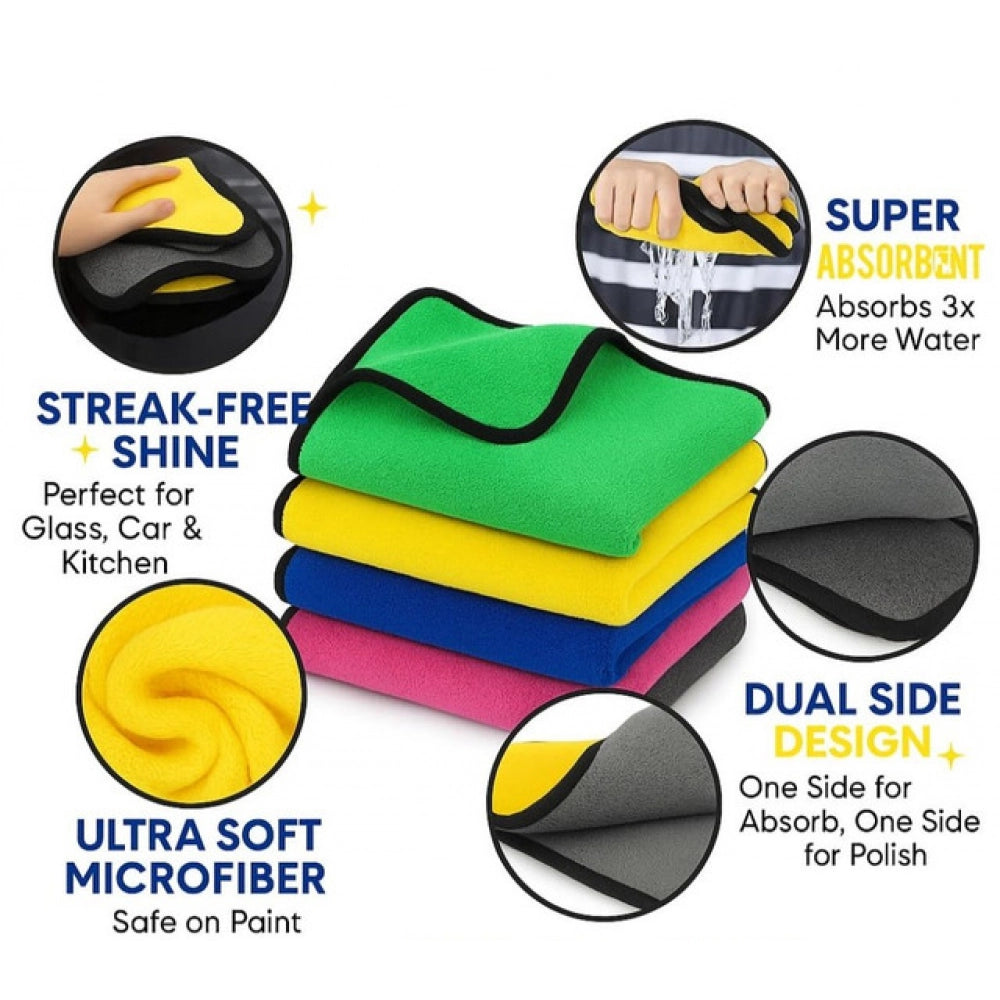 Amfyn Pack of 3 Microfiber Car Cleaning Towel (Multicolor)