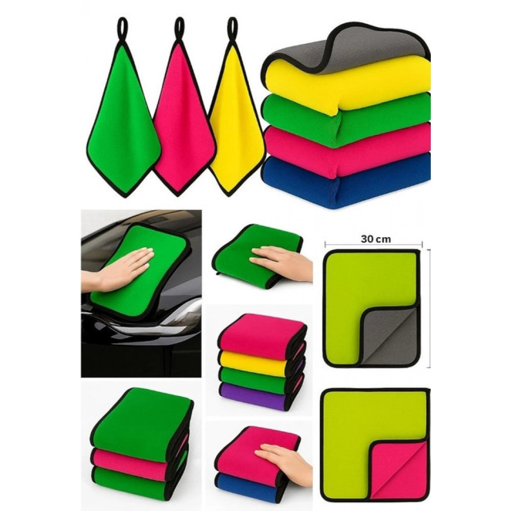 Amfyn Pack of 3 Microfiber Car Cleaning Towel (Multicolor)