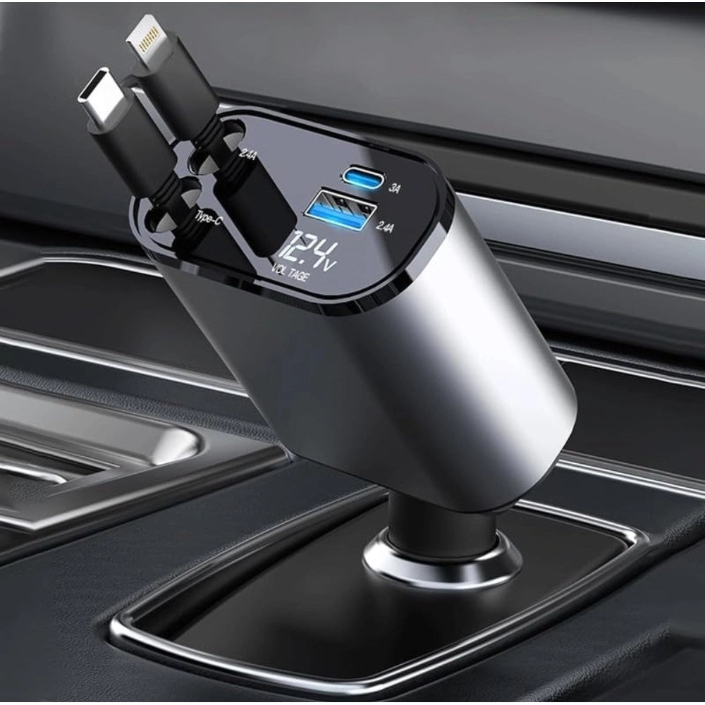Amfyn Retractable Car Charger (Grey)